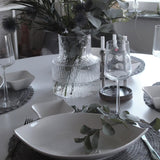 Hvit Lilje oval tallerken 4 stk