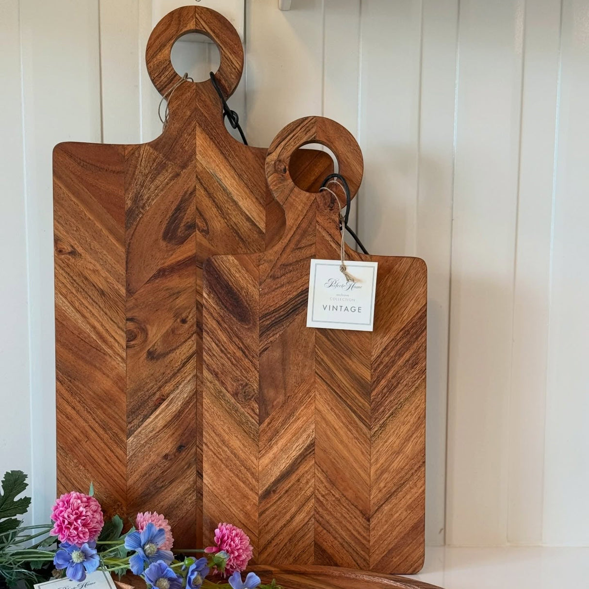 Vintage chevron fjøl 20x40 cm