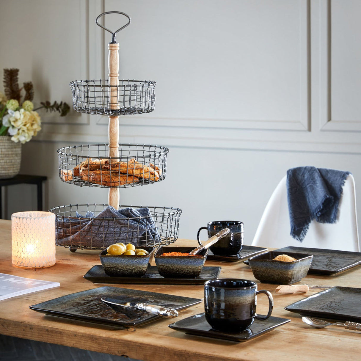 Nordic Night mug with saucer, 4-pack