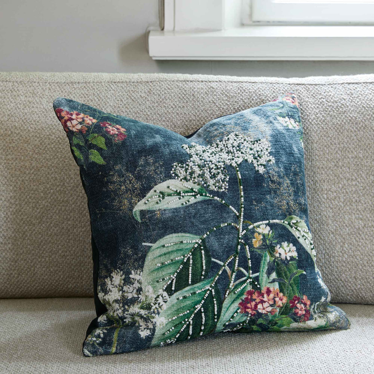 Pearl Flowers pute 45x45 cm