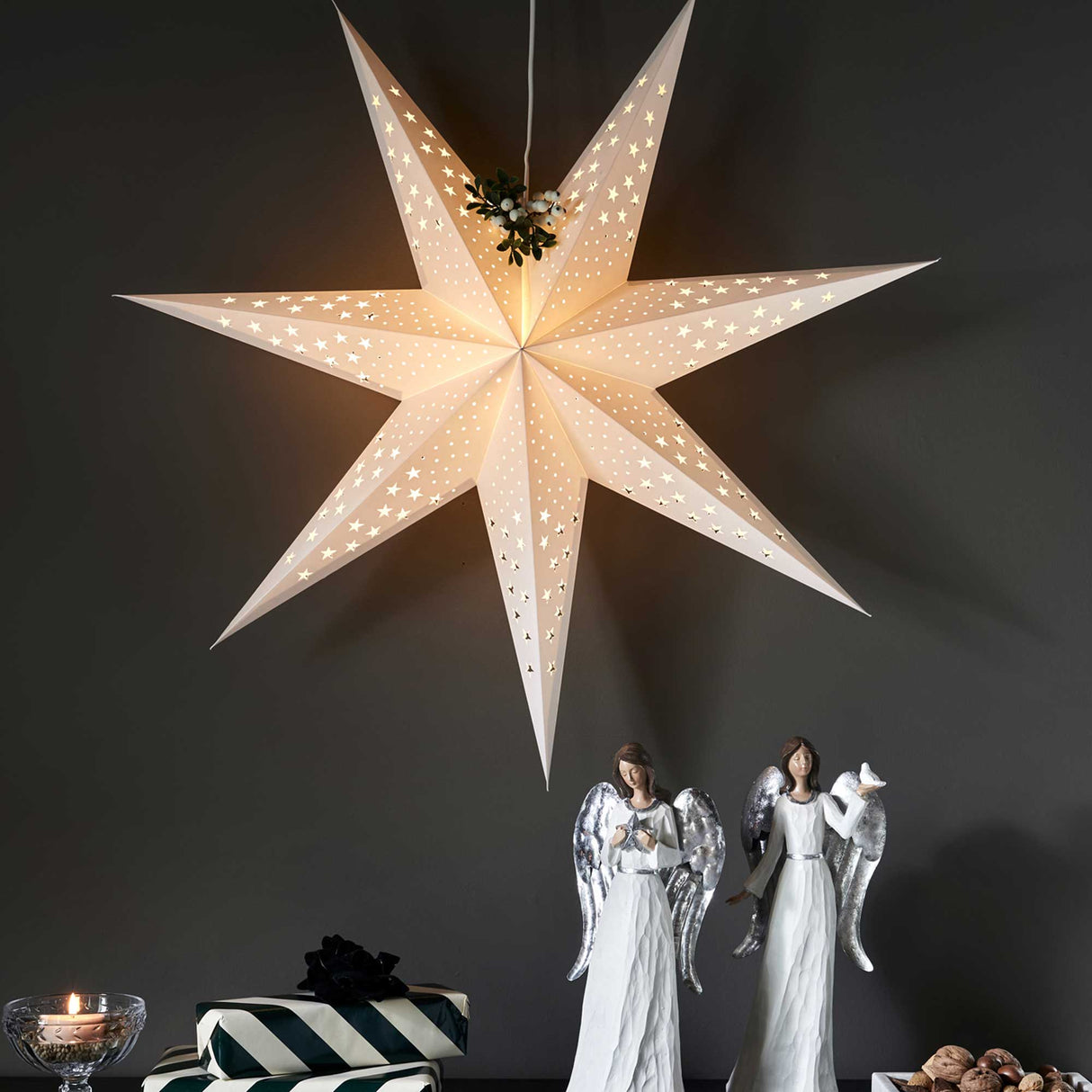 Stella White adventsstjerne 75 cm
