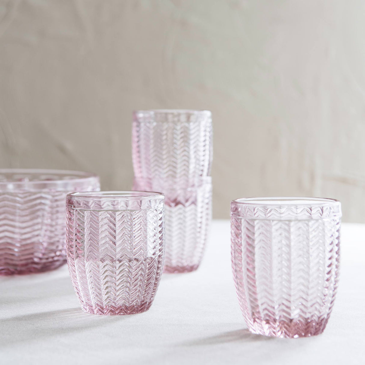 Carla vannglass 2 stk rosa
