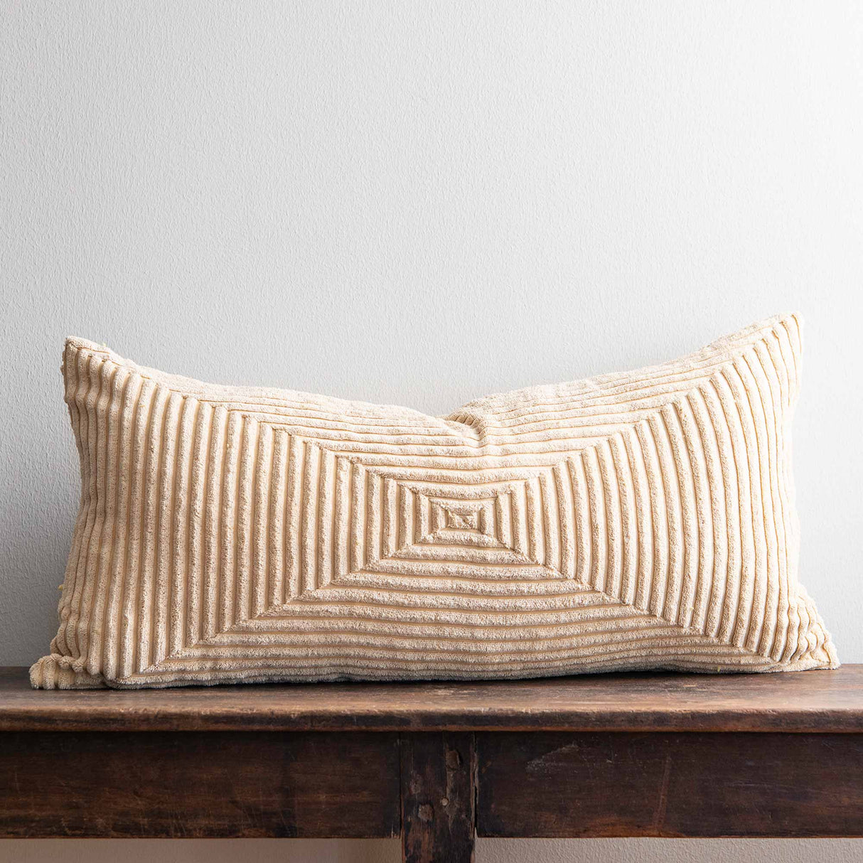 Square pute fløyel beige