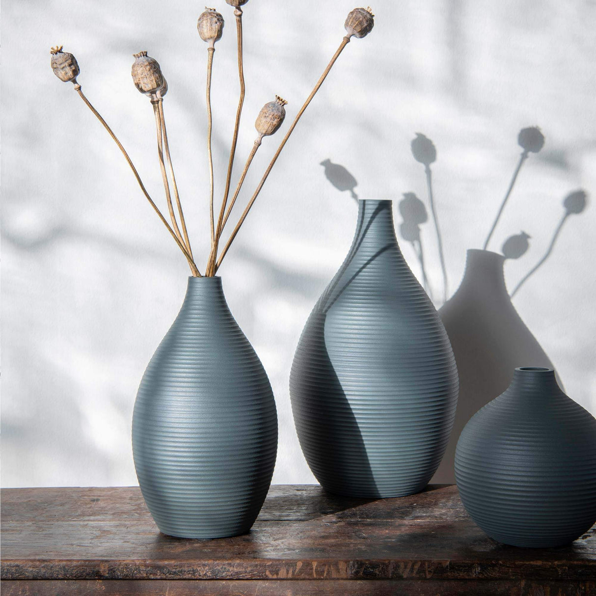 Shapes dusty green vase medium H: 23 cm