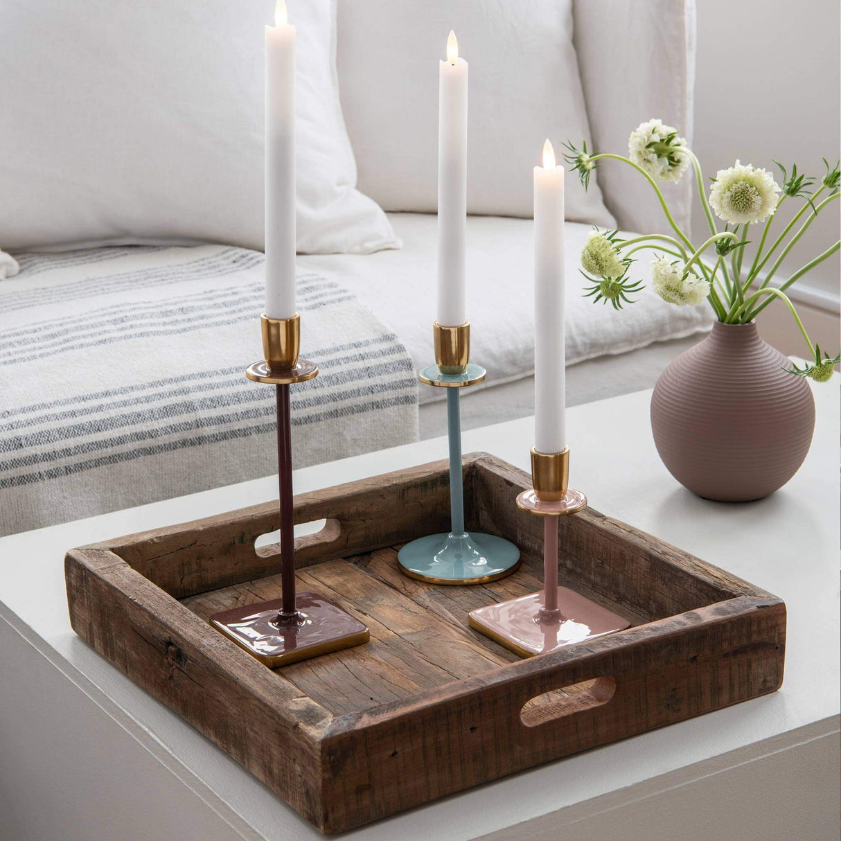 Melody lysestake rosa H: 15cm