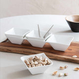 Hvit Lilje tredelt skål og 3 små skåler