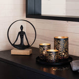 Paisley lantern set of 3 with tray
