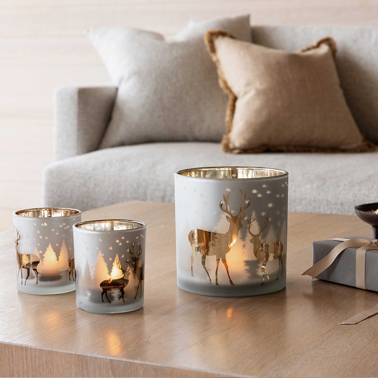 Winter Deer telysholder 2 stk